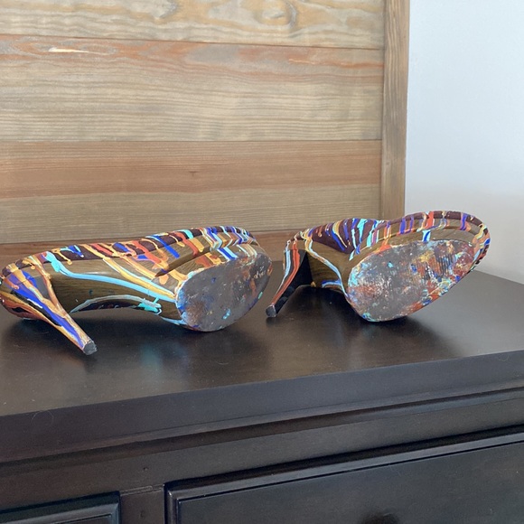Painted Jessica Simpson Platforms Sz 8 - Picture 3 of 6